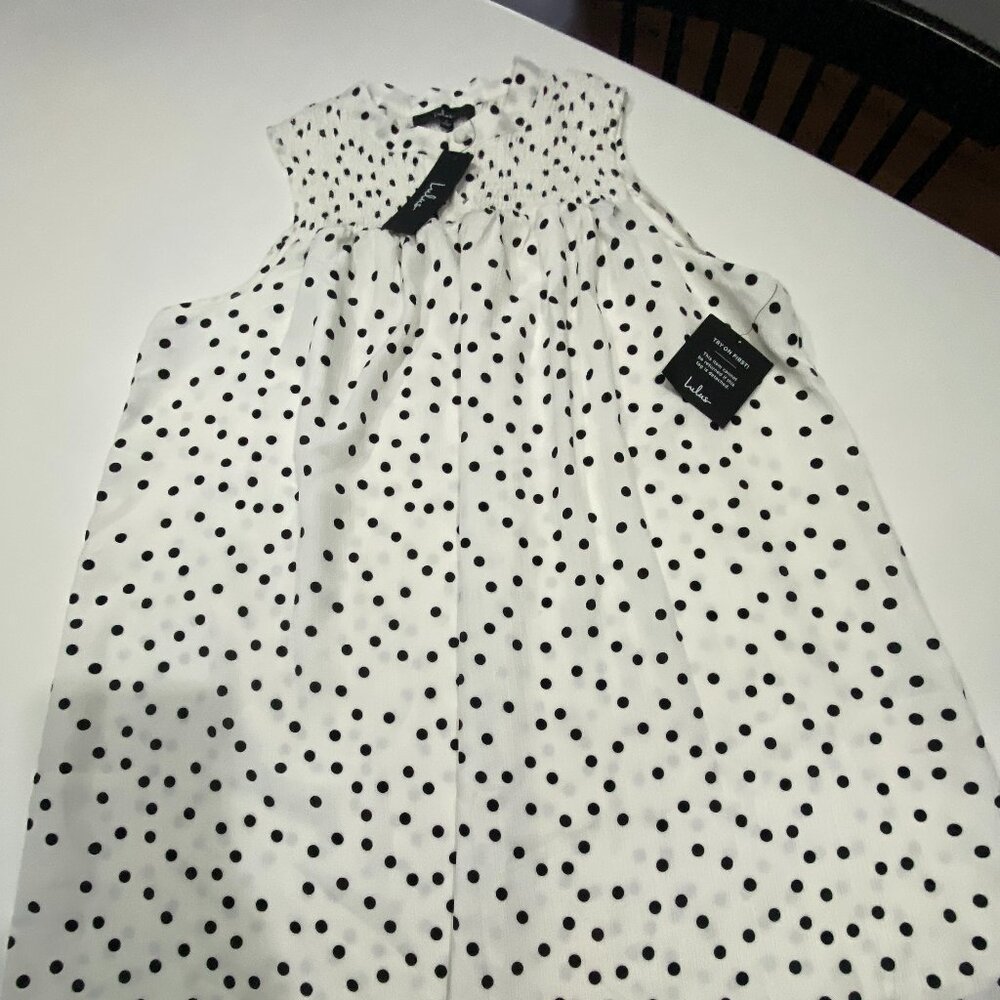Lulus Sleeveless Polka Dot Dress - Sz S